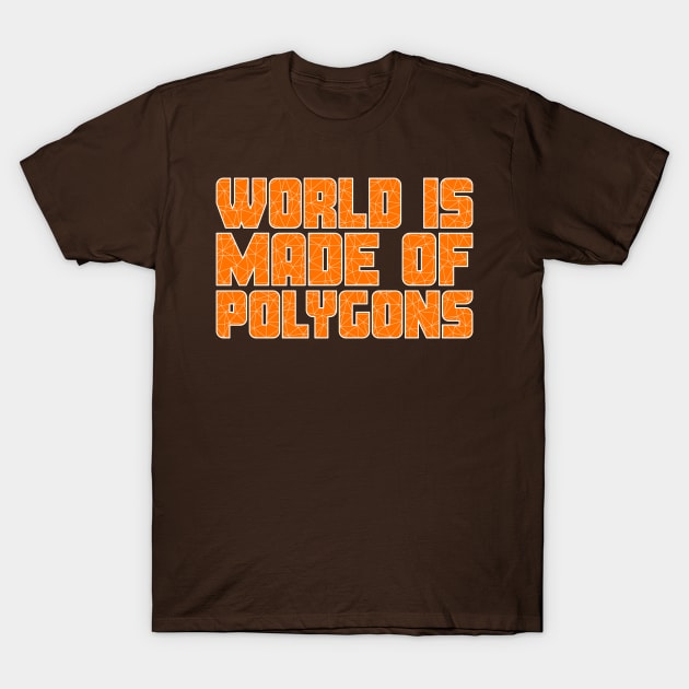 World Is Made Of Polygons Orange T-Shirt by CreativeWear